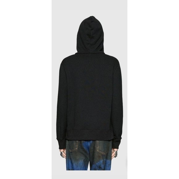 Gucci Oversized Logo Hoodie Sweatshirt GG Luxury Black Mens XL Monogram - Picture 5 of 11